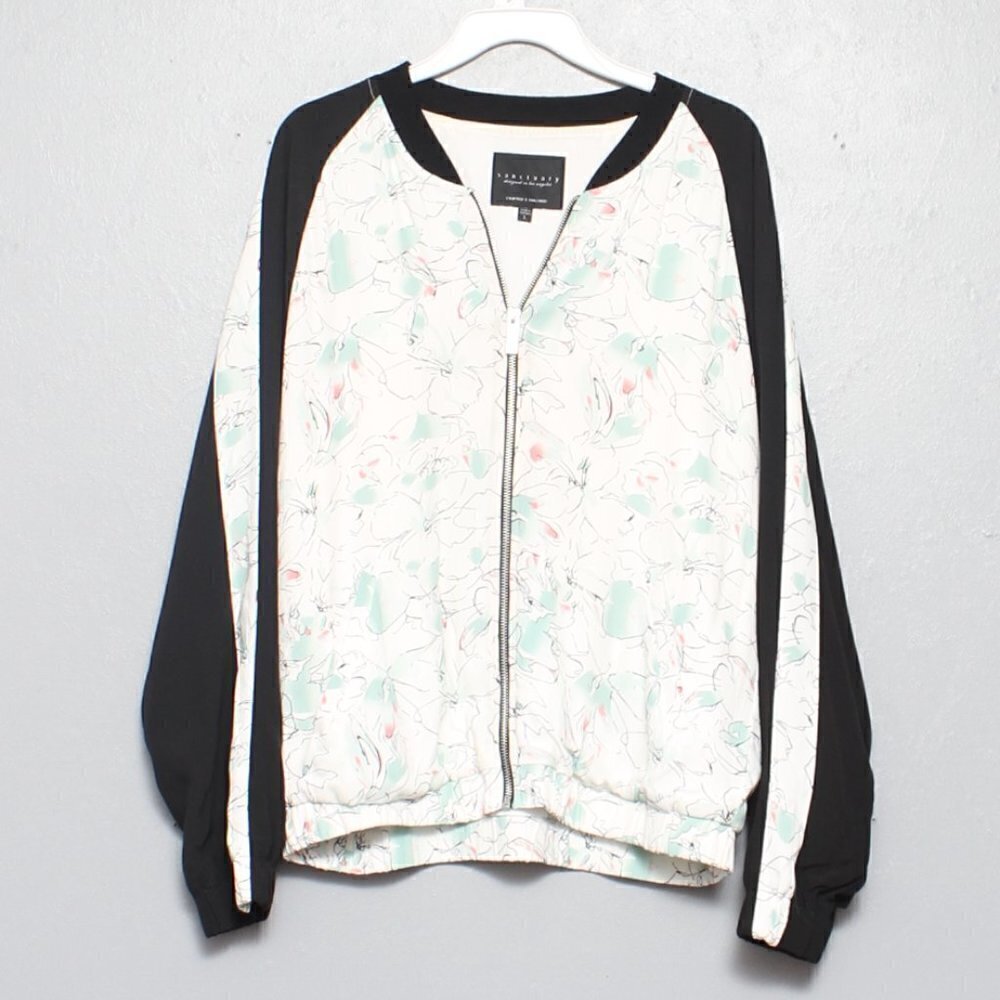 Sanctuary rayon lightweight floral bomber jacket